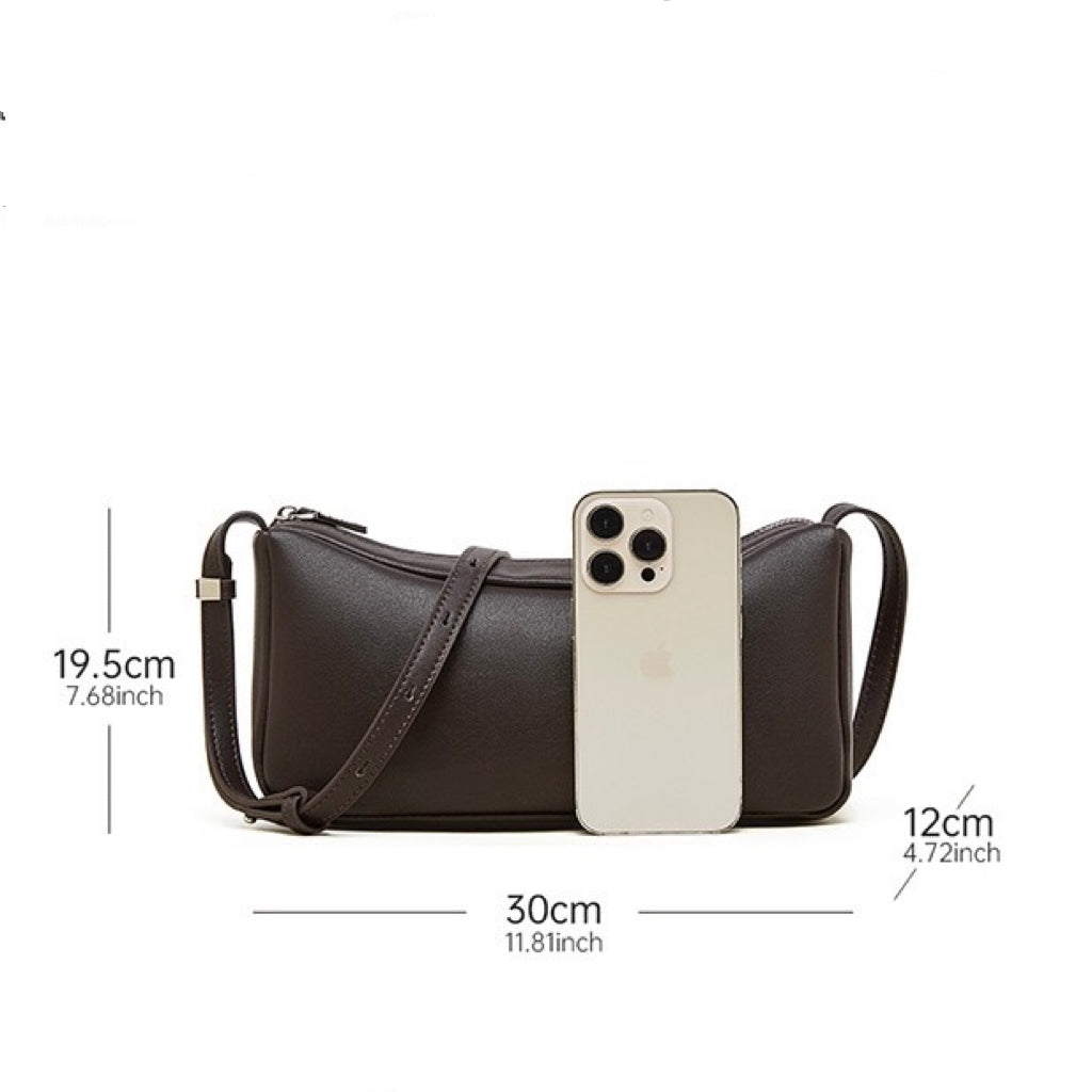 Womens Genuine Leather Minimalist Soft Crossbody Shoulder Bag