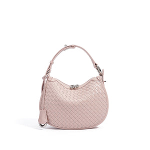 Woven Genuine Leather Crescent Shoulder Bag  Spring Summer 2025 Edition