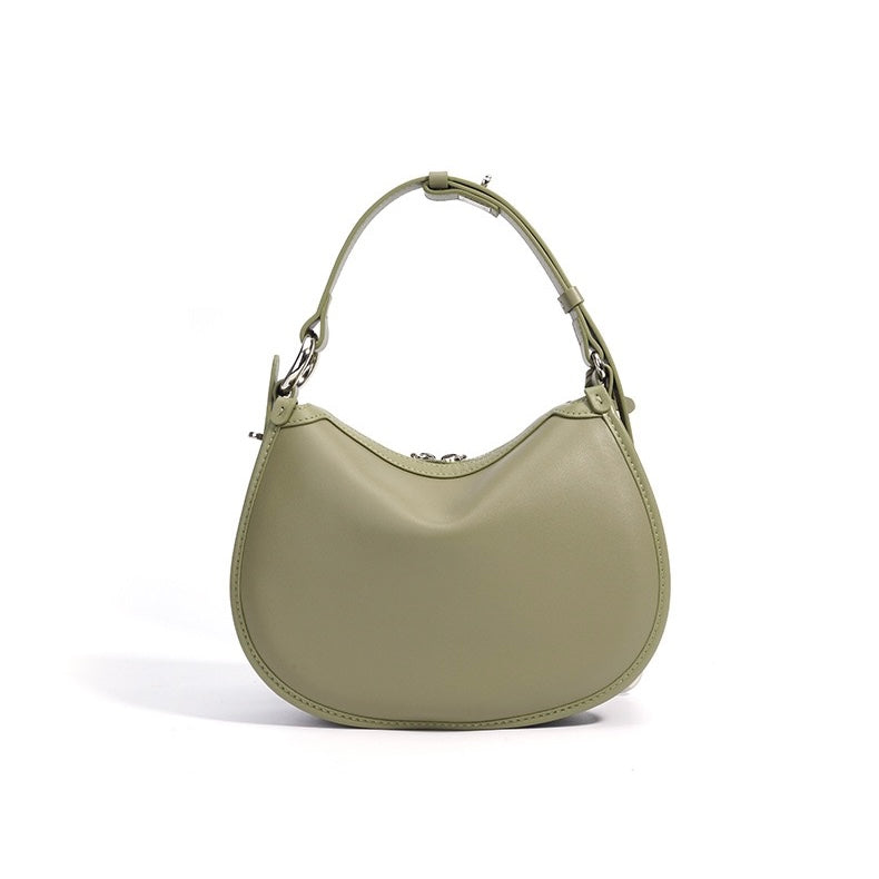Woven Genuine Leather Crescent Shoulder Bag  Spring Summer 2025 Edition