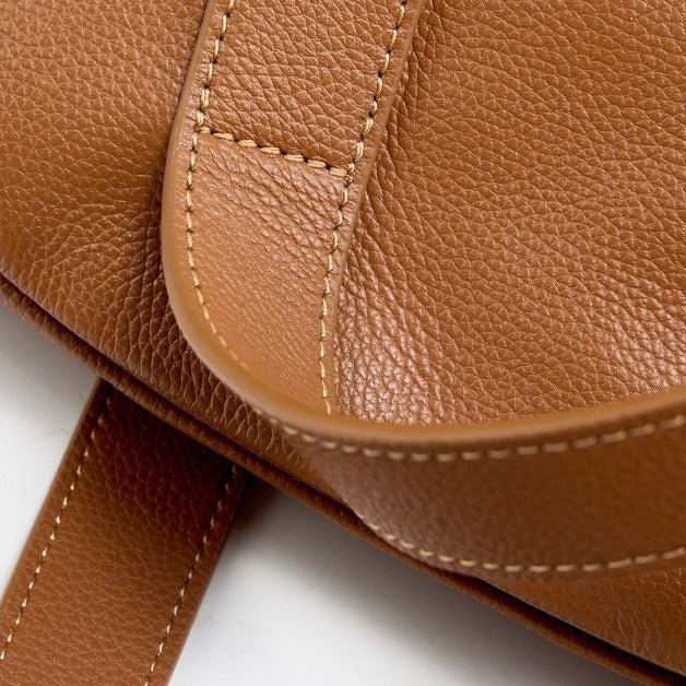 Womens Genuine Leather Winged Pleated Tote  Minimalist Large Capacity Commuter Bag