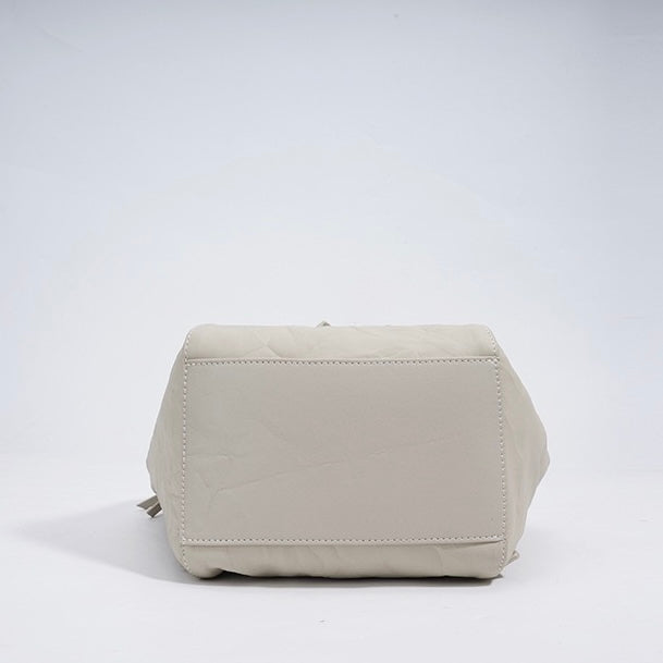 Womens Genuine Leather Niche Pleated Convertible Backpack