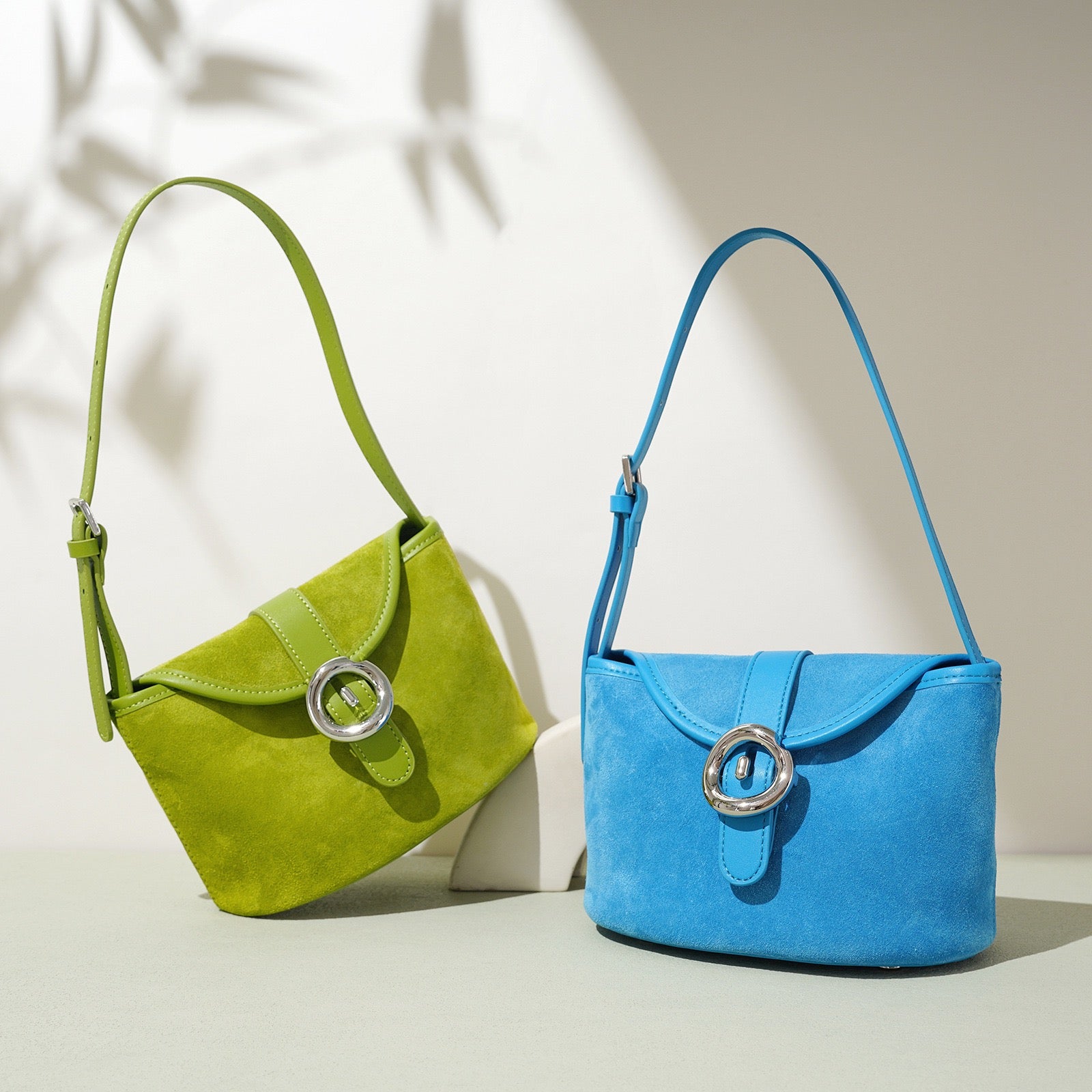 Womens Matte Genuine Leather Colorblock Handheld Crossbody Bag