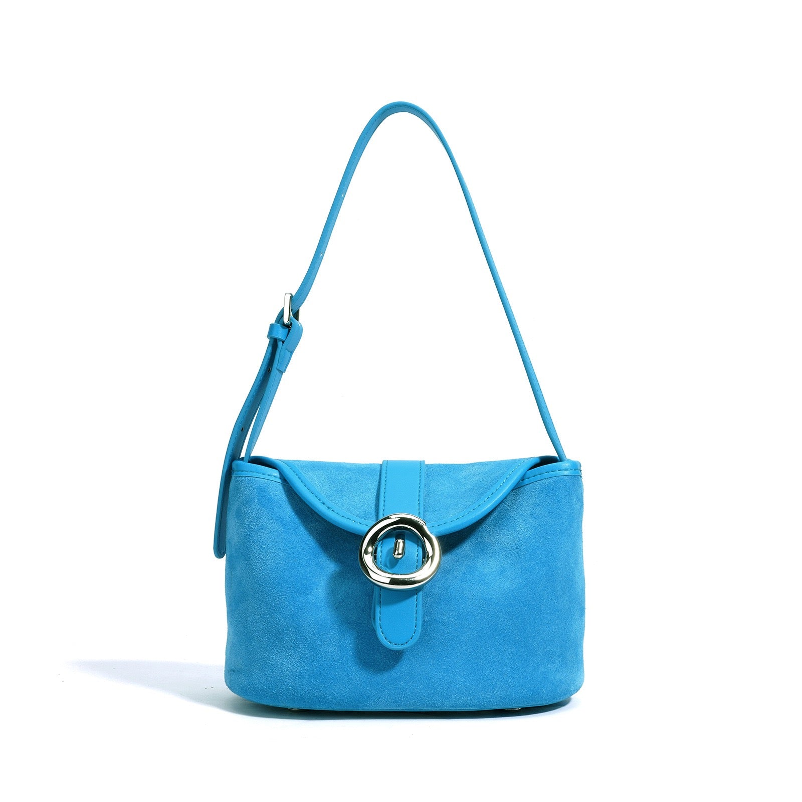 Womens Matte Genuine Leather Colorblock Handheld Crossbody Bag