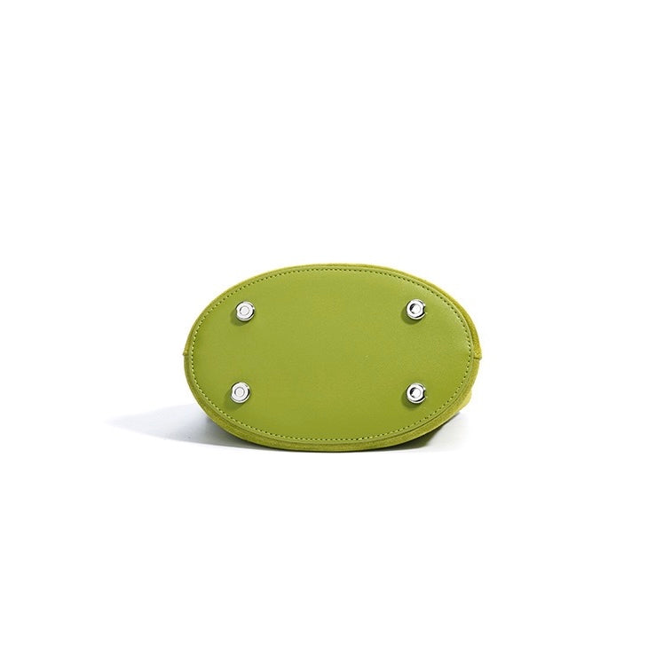 Damen-Umhängetasche aus mattiertem Echtleder in Colorblock-Optik