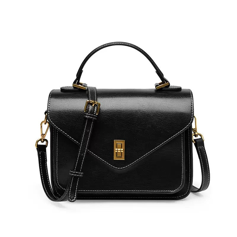 Womens Genuine Leather Postman Crossbody Shoulder Tote Bag in Elegant