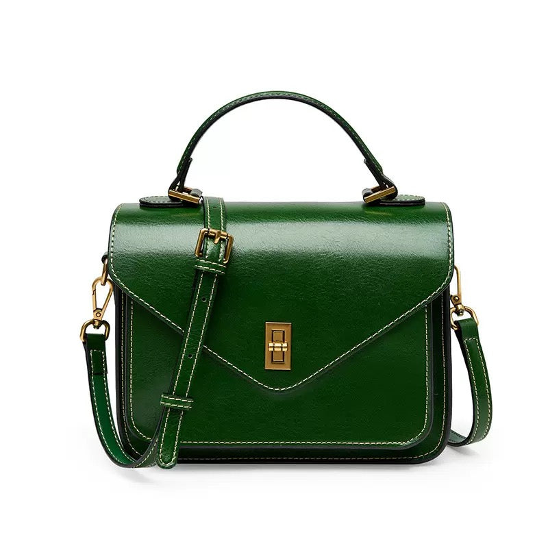 Womens Genuine Leather Postman Crossbody Shoulder Tote Bag in Elegant