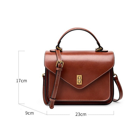 Womens Genuine Leather Postman Crossbody Shoulder Tote Bag in Elegant