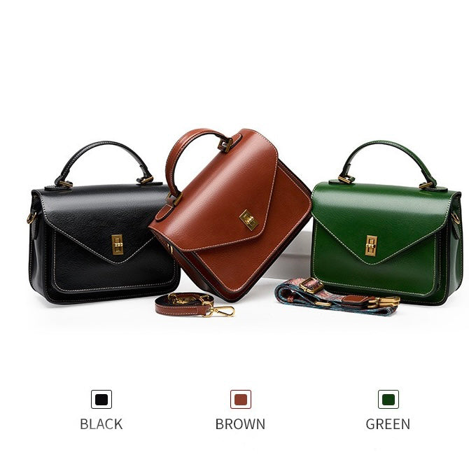 Womens Genuine Leather Postman Crossbody Shoulder Tote Bag in Elegant