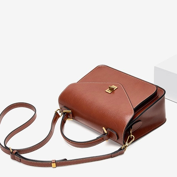 Womens Genuine Leather Postman Crossbody Shoulder Tote Bag in Elegant