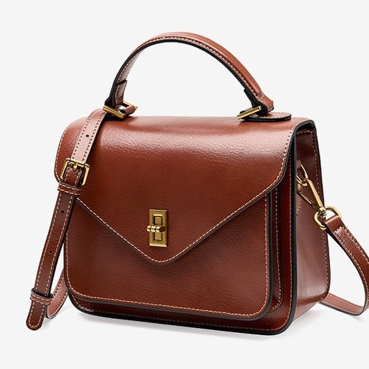 Womens Genuine Leather Postman Crossbody Shoulder Tote Bag in Elegant