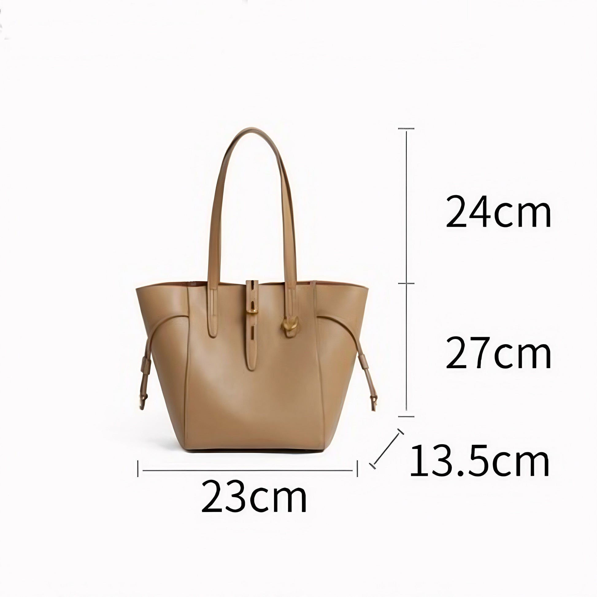 Womens Genuine Leather Vintage Lock Buckle Tote Bag