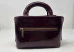Sac à main en cuir, deux en un, rouge bordeaux vernis | Clarence