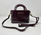 Sac à main en cuir, deux en un, rouge bordeaux vernis | Clarence