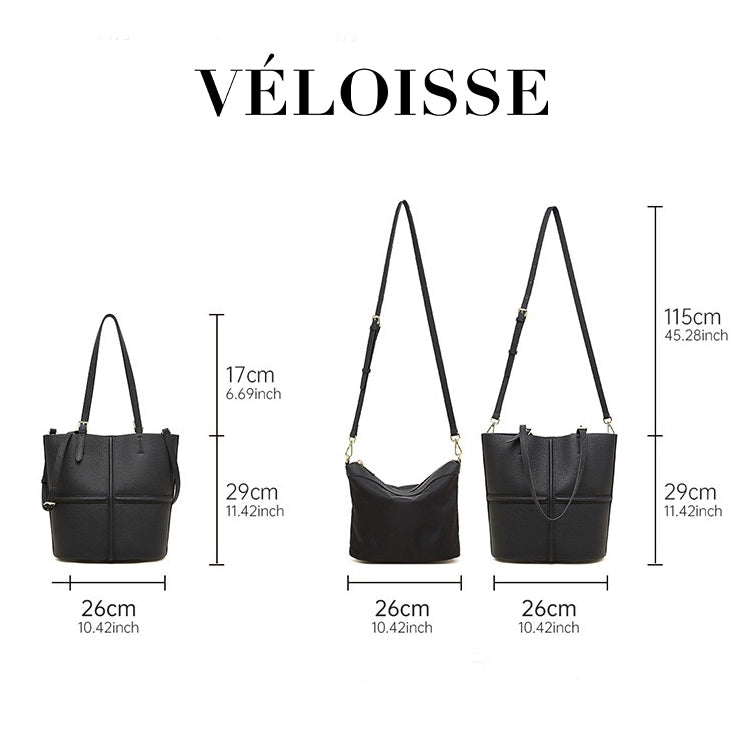 Womens Luxury Genuine Leather Commuter Tote Bag with Inner Pouch