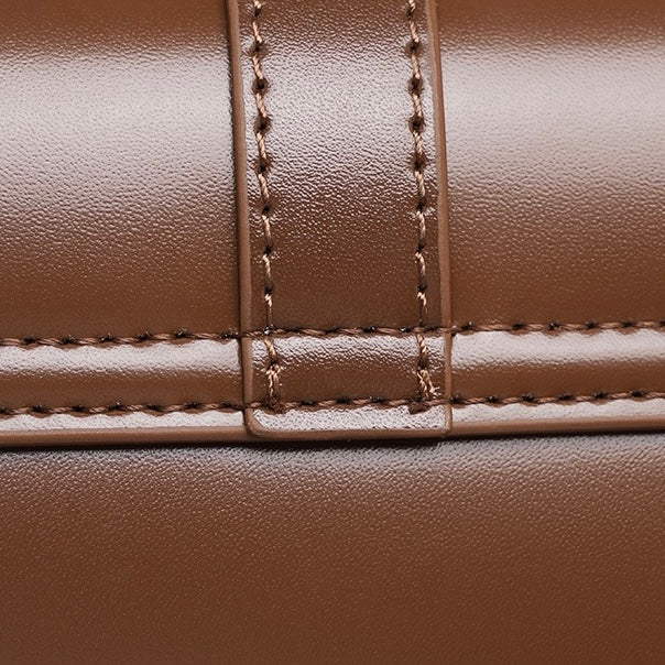 Womens Genuine Leather Vintage Crossbody Shoulder Baguette Bag