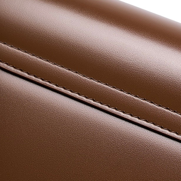 Womens Genuine Leather Multifunctional Baguette Shoulder Bag with French Chic