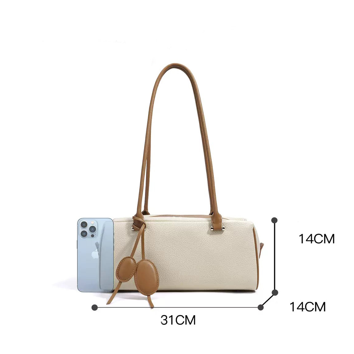 Women Genuine Leather Light Luxury Pendant Shoulder Handbag