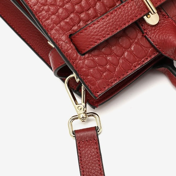 Womens Genuine Leather Classic Everyday Crossbody Tote Bag