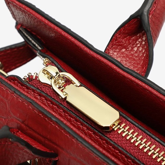 Womens Genuine Leather Classic Everyday Crossbody Tote Bag