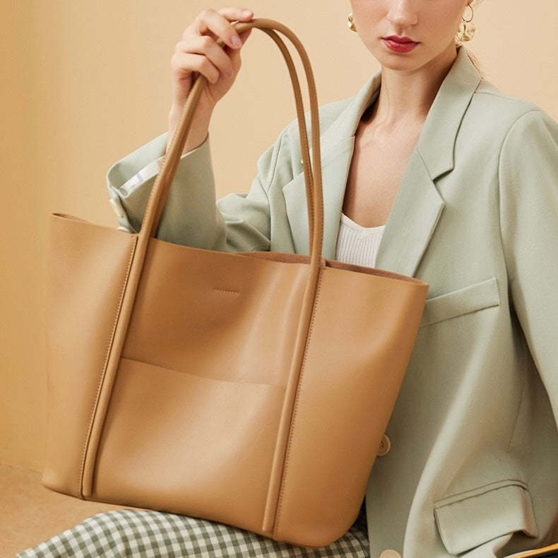 Womens Genuine Leather Summer Tote Bag