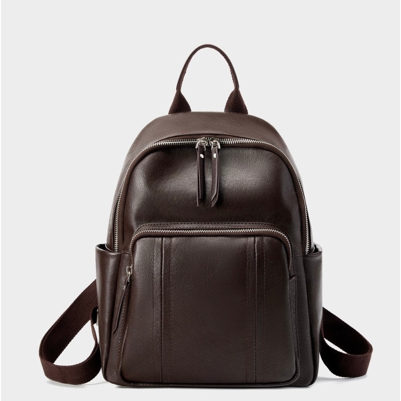 Stilvoller, großer, weicher Leder-Multifunktionsrucksack aus echtem Leder für Damen