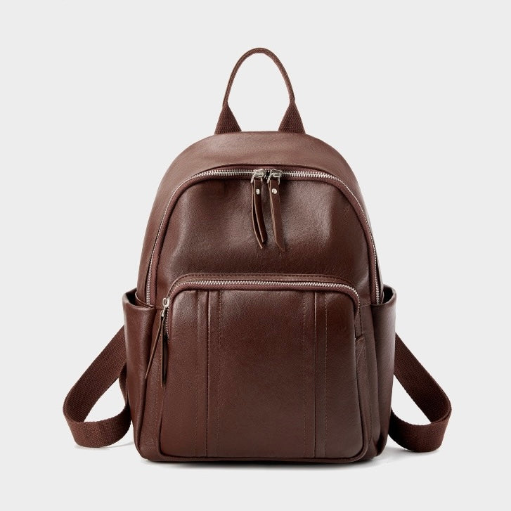 Stilvoller, großer, weicher Leder-Multifunktionsrucksack aus echtem Leder für Damen
