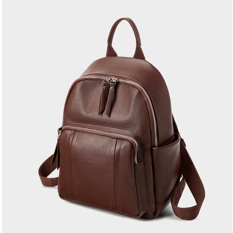 Stilvoller, großer, weicher Leder-Multifunktionsrucksack aus echtem Leder für Damen