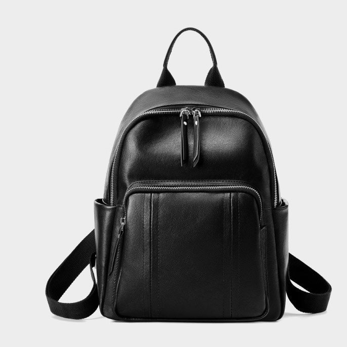 Stilvoller, großer, weicher Leder-Multifunktionsrucksack aus echtem Leder für Damen