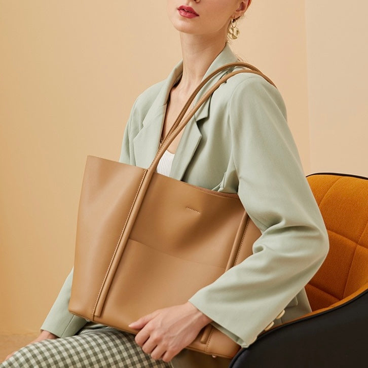 Womens Genuine Leather Summer Tote Bag