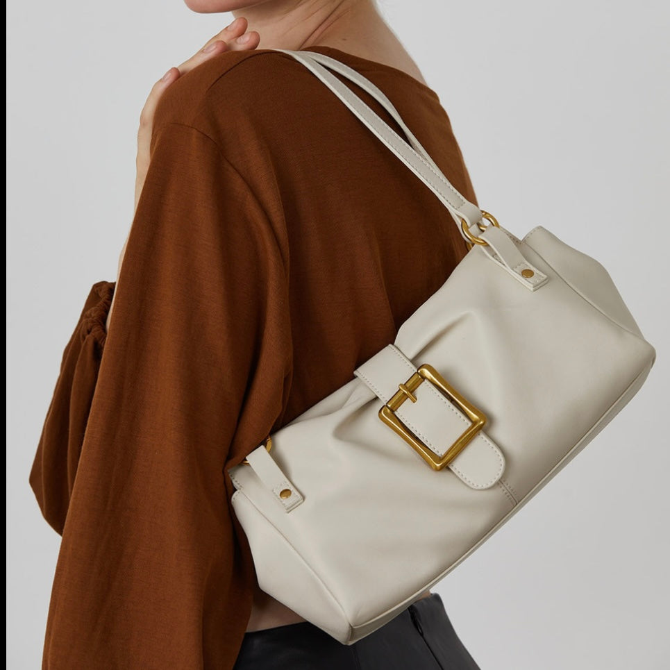 2025 Spring New Womens Genuine Leather Handheld & Underarm Baguette Bag