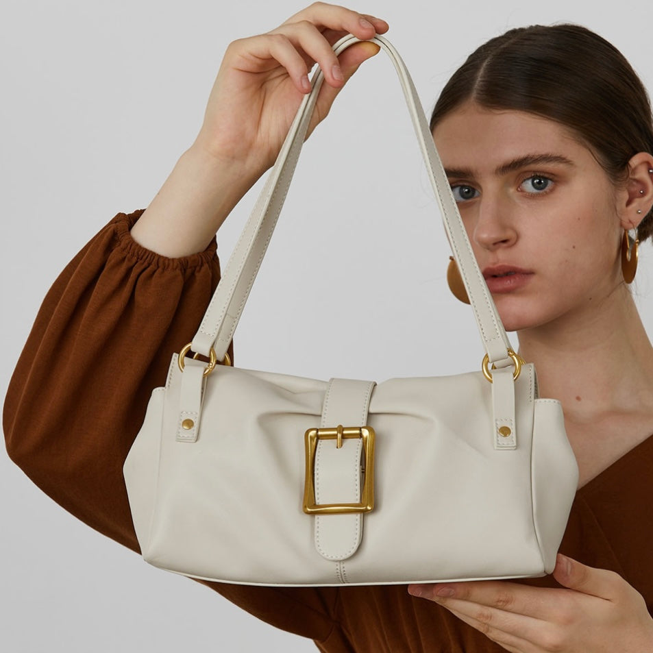 2025 Spring New Womens Genuine Leather Handheld & Underarm Baguette Bag