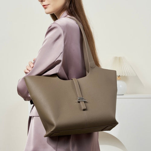 2025 New Womens Genuine Leather Large Capacity Commuter Tote Bag