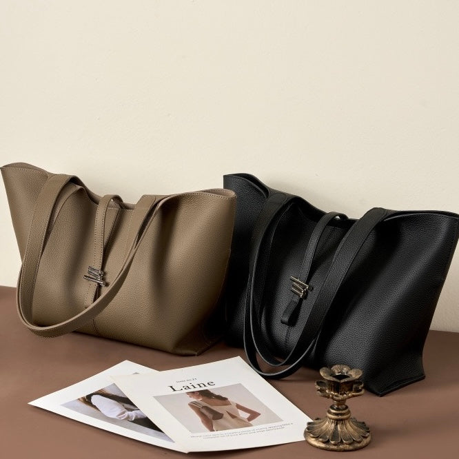 2025 New Womens Genuine Leather Large Capacity Commuter Tote Bag