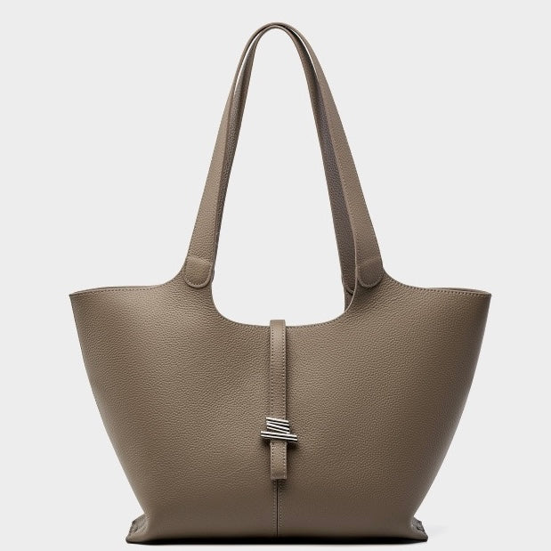 2025 New Womens Genuine Leather Large Capacity Commuter Tote Bag
