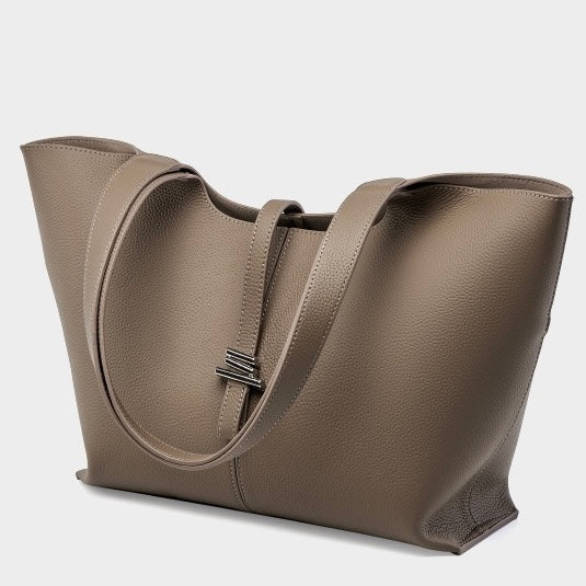 2025 New Womens Genuine Leather Large Capacity Commuter Tote Bag