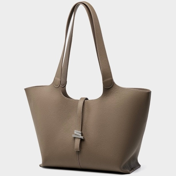 2025 New Womens Genuine Leather Large Capacity Commuter Tote Bag