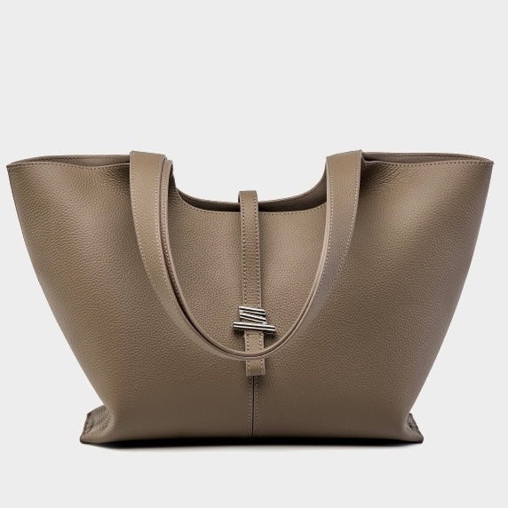 2025 New Womens Genuine Leather Large Capacity Commuter Tote Bag