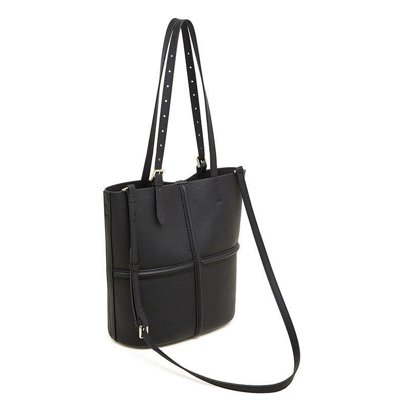 Womens Luxury Genuine Leather Commuter Tote Bag with Inner Pouch