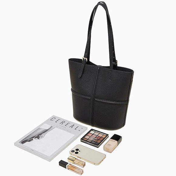 Womens Luxury Genuine Leather Commuter Tote Bag with Inner Pouch