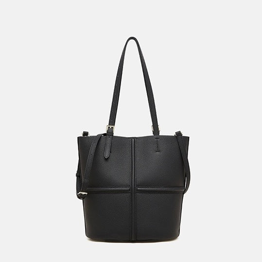 Womens Luxury Genuine Leather Commuter Tote Bag with Inner Pouch