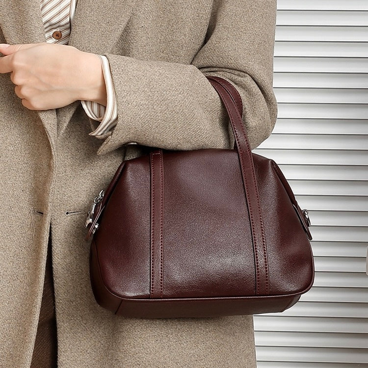 Womens Genuine Leather Boston Pillow Bag