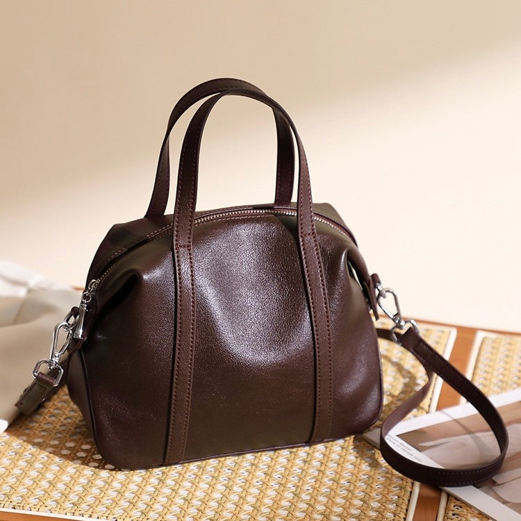 Womens Genuine Leather Boston Pillow Bag