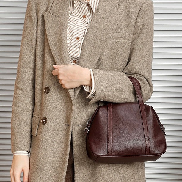 Womens Genuine Leather Boston Pillow Bag