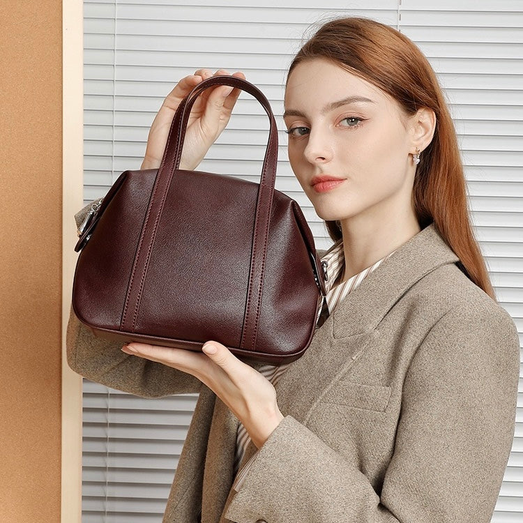 Womens Genuine Leather Boston Pillow Bag
