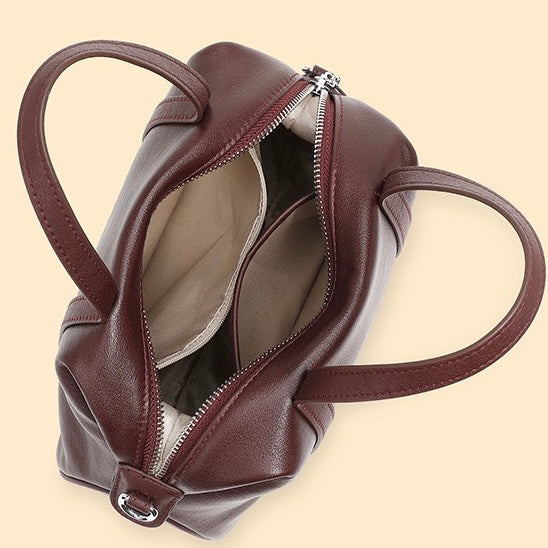 Womens Genuine Leather Boston Pillow Bag