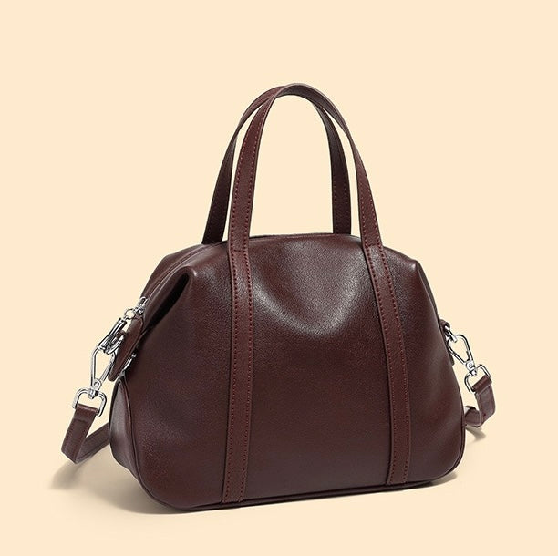 Womens Genuine Leather Boston Pillow Bag
