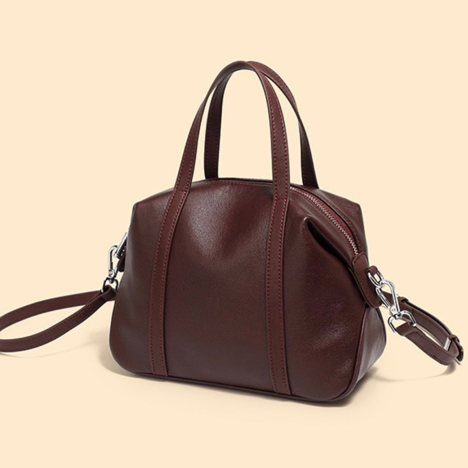 Womens Genuine Leather Boston Pillow Bag