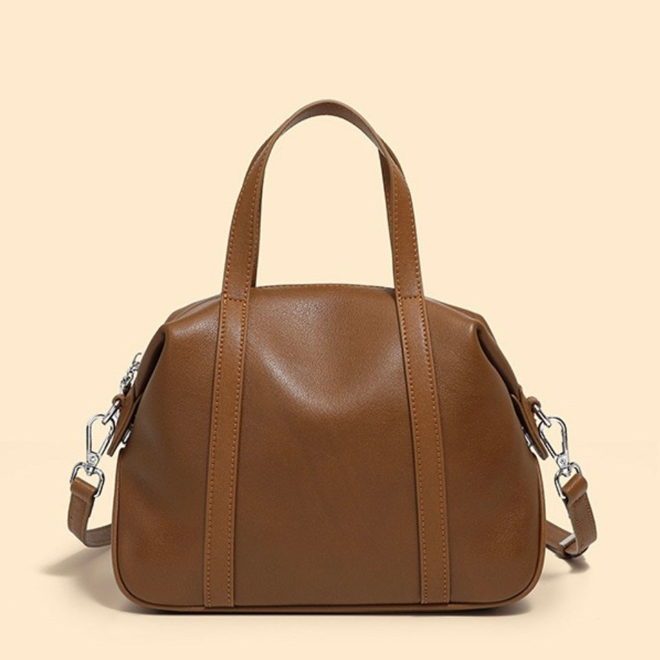 Womens Genuine Leather Boston Pillow Bag