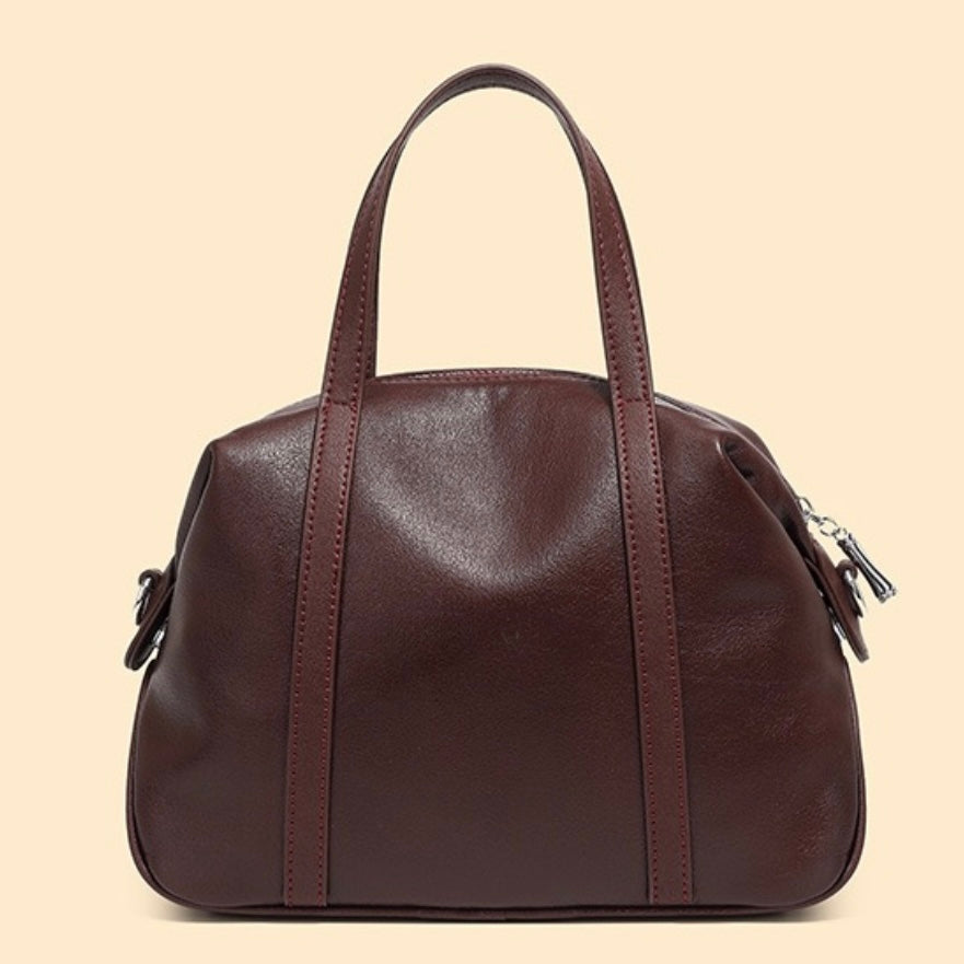 Womens Genuine Leather Boston Pillow Bag