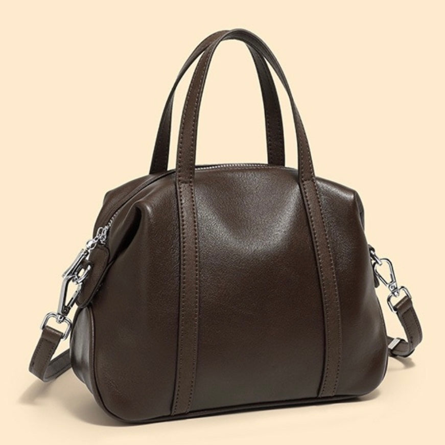 Womens Genuine Leather Boston Pillow Bag